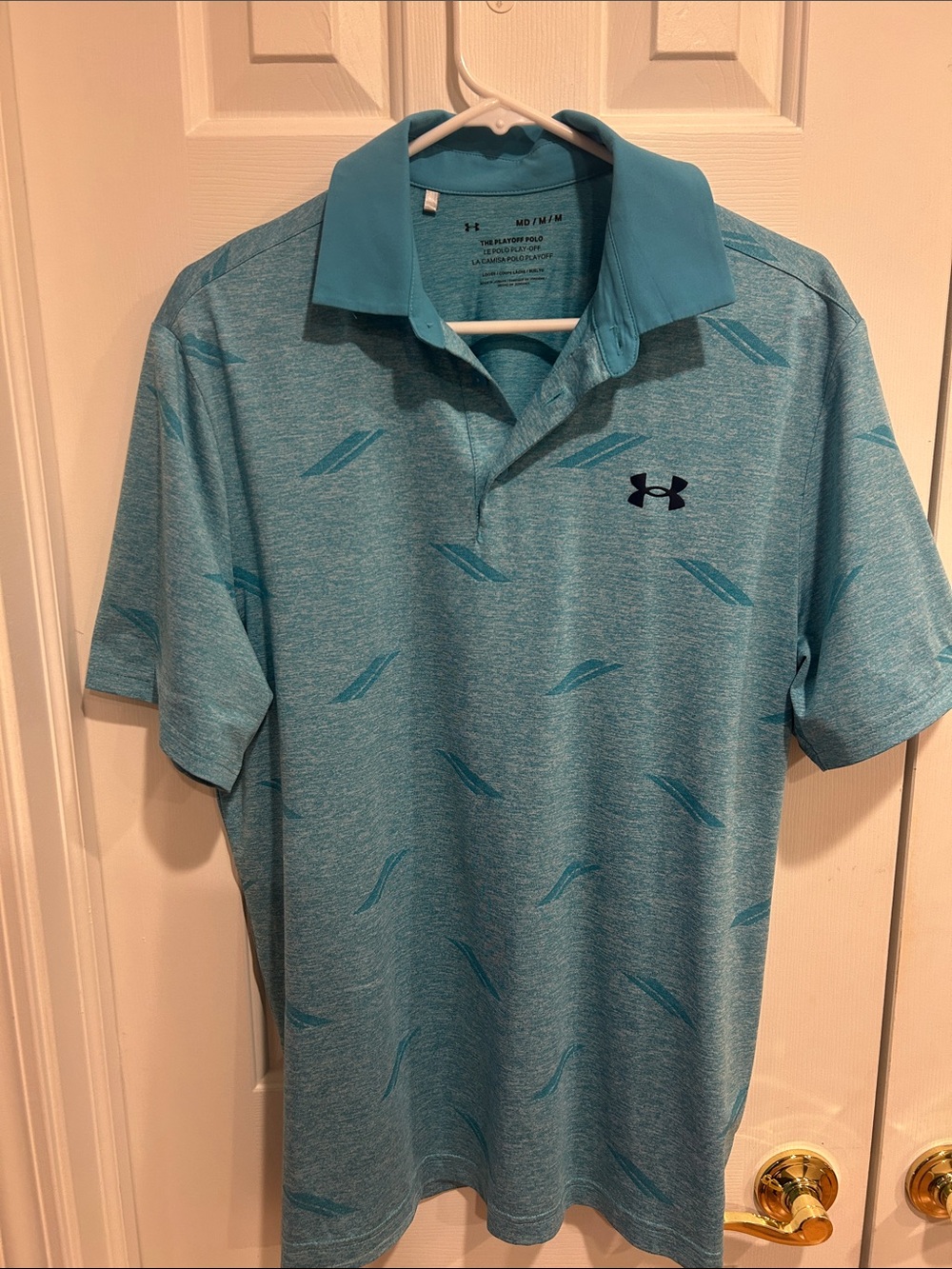 Under Armour Men’s Teal Heather Polo with Dark Logo